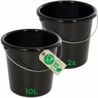 2x Novaliv Putzeimer mit Maßeinteilung, Griff aus Metall