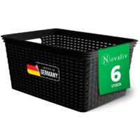 6x Novaliv Aufbewahrungsbox 6x Aufbewahrungskorb Rattan