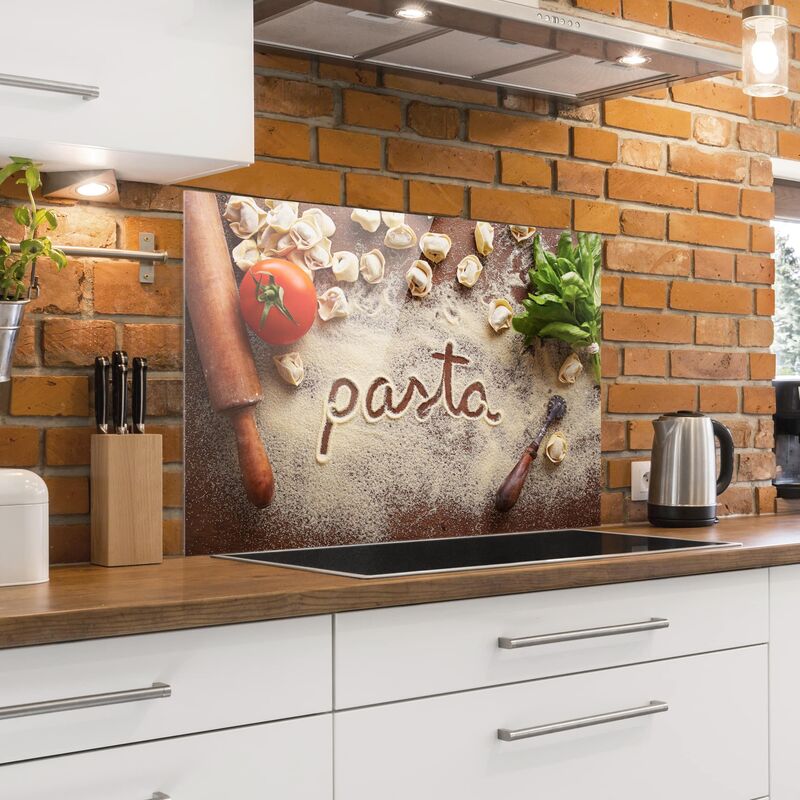 Panel antisalpicaduras de cristal Pasta Protección pared cocina