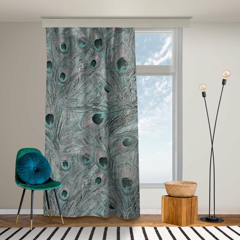 vidaXL Cortinas opacas 2 piezas con ojales de metal 135x245cm turquesa