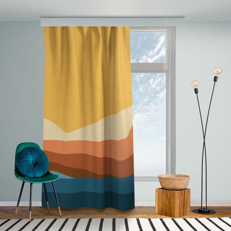 2x Cortinas Opacas con Ganchos Casa Visillo Multitalle Multicolor vidaXL