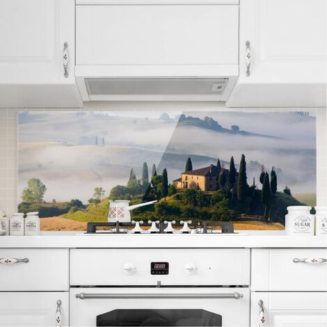 Relaxdays Panel Antisalpicaduras Cocina Pared, Protector Salpicaduras,  Cristal Templado, 1 Ud., 70 x 40 cm, Transparente