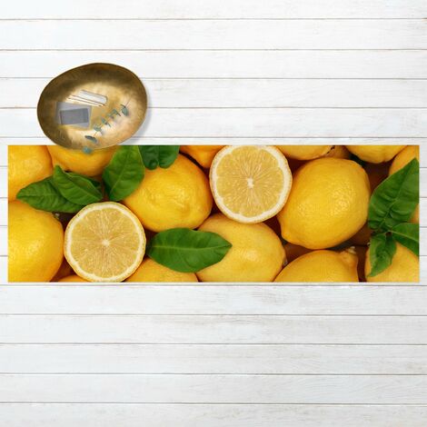 Alfombra vinilo cocina limas y limones