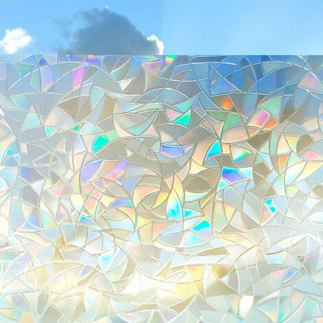 Homein - Lámina de privacidad 3D para ventana de vidrio, efecto arco iris  decorativo, autoadhesivo extraíble, papel de adherencia estática para cocina