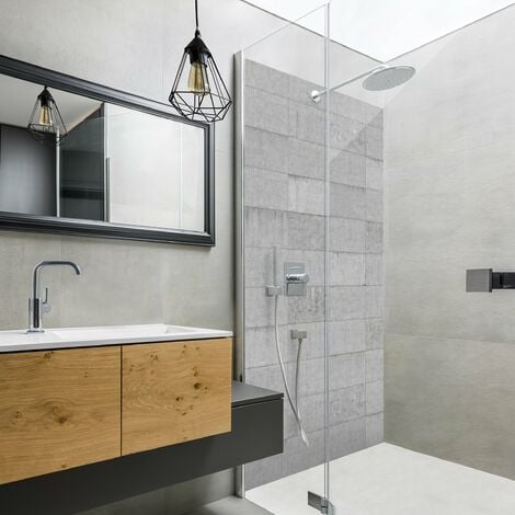 Revestimientos para ducha - Concrete Brick Look Gray Dimensión LxA: 1 x  190x80cm Material: Lámina dura Smart