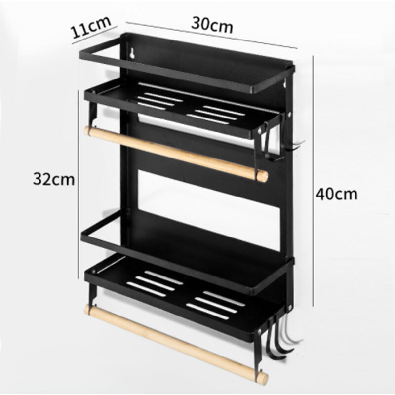 1pc/2pcs Étagère Murale De Cuisine De Rangement En Métal Sans Perçage  Étagère De Rangement De