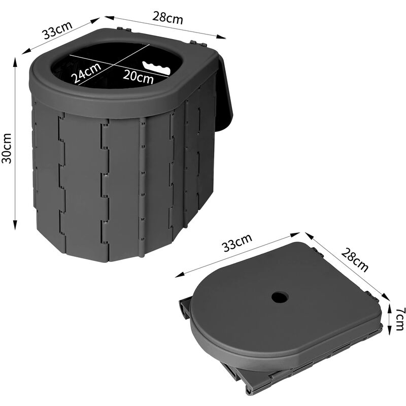 Siège De Toilette Portable Avec Seau Et Couvercle - Pour Camping, Randonnée, Extérieur, Bleu Foncé