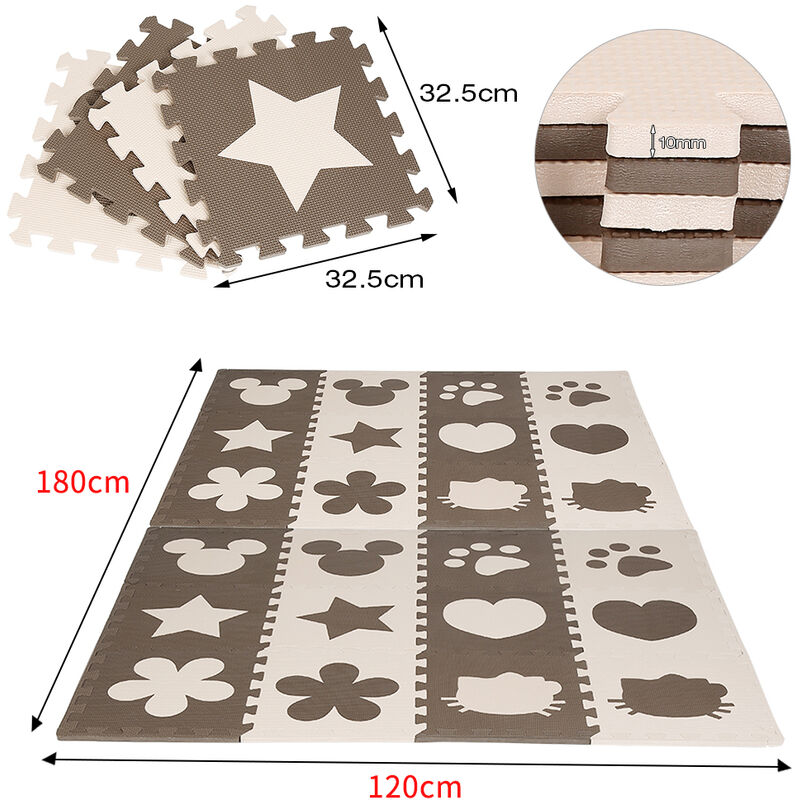 Relaxdays Tapis de Jeu Circuit, 18 pièces, sans Risque, Mousse EVA, pour Chambre d'enfant, 178,5 x 90 cm, Multicolore
