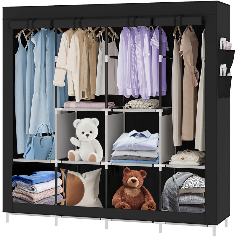 Armoire en tissu penderie pliante avec tringle de suspension dressing Armoire en tissu penderie pliante avec tringle de suspension dressing