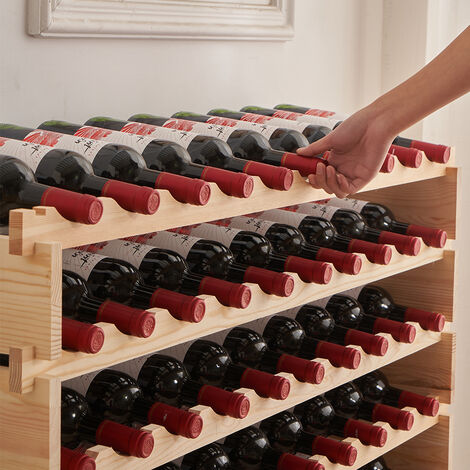 SiFree® Support d'affichage de 60 Bouteilles, Armoire de Rangement à Vin Verticale et Horizontale à 6 Niveaux