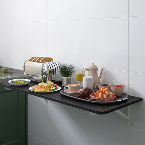 Petit Bureau Flottant Peu Encombrant, Table murale pliante murale,  Table de cuisine, Table murale, Table à manger, pour  éTude, Cuisine, DîNer, Blanchisserie, Bar - Noir