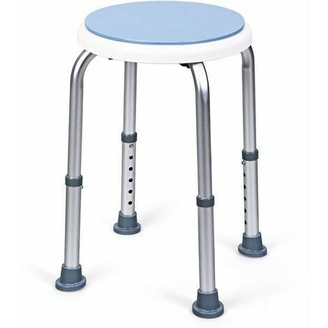Siège de douche en aluminium et plastique, Réglable en Hauteur, pour Personnes âgées et handicapées, Charge maximale : 136 kg (1/5)
