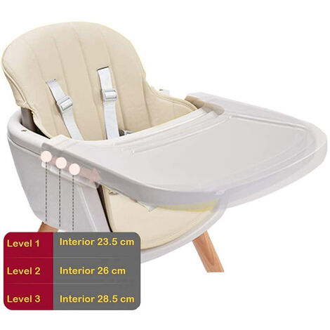 Chaise Haute Bébé 2 En 1 - Réglable, Avec Repose-Pieds Et Ceinture 5 Points - Pour 6 Mois à 6 Ans (Rose)