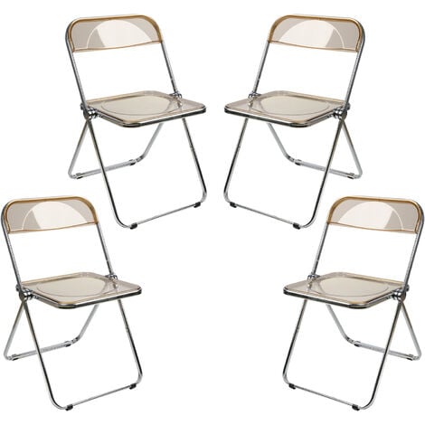 4x Chaises Pliantes, Chaise Pliante avec Structure Métallique Stable, Chaise  Pliante Peu Encombrante Convient pour Le