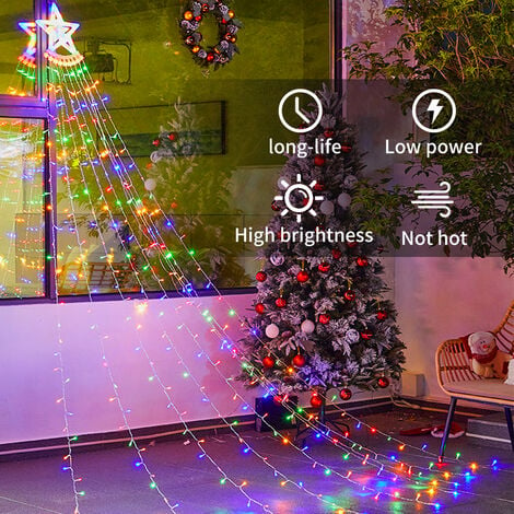 350 LED Guirlande Lumineuse Sapin de Noel Avec Etoile, 93.5m Rideau Lumineux  Sapin de Noel