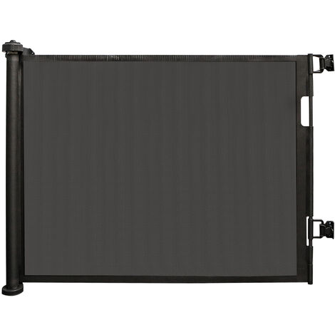 Barriere de Securite Retractable 0 à 180cm, Barrière Extensible pour Bébés, Chats et Chiens, Utilisation d'une Seule Main, Gain de Place, Barrière Escalier Bébé pour Escalier/Grille, Noir