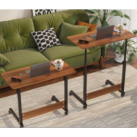 Table d'ordinateur portable mobile, table d'ordinateur portable ergonomique à roulettes, table d'ordinateur portable mobile, 80x40x62-90cm (1/5)