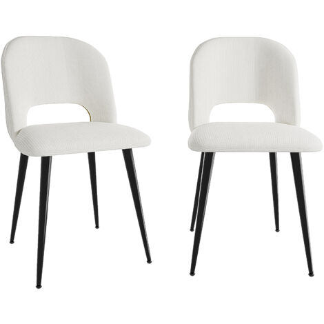 Lot de 2 Chaises de Salle à Manger en Velours - Dossier Haut Confortable & Pieds Métal Noir, Design Moderne pour Cuisine/Salle à Manger/Bureau - Rembourrage Dense & Polyvalence Élégante (1/5)
