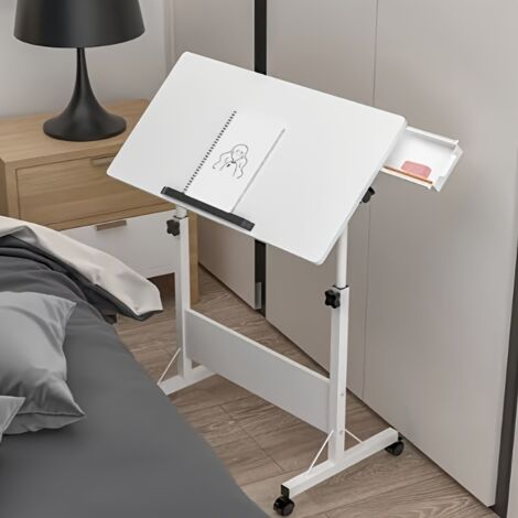 Sifree – Bureau électrique réglable en hauteur 66-88cm – Table pliante ergonomique 80x40cm avec tiroir et roulettes 360° – Pour télétravail et petits espaces