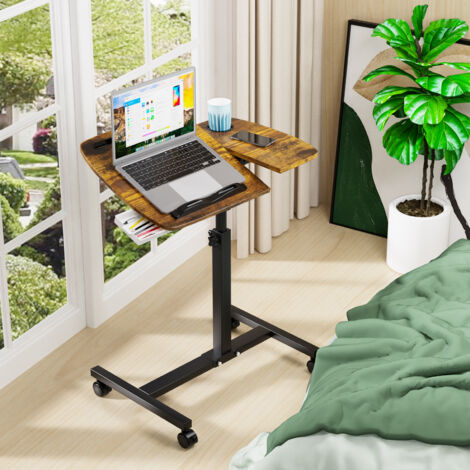 Bureau Vélo Réglable – Table De Travail Pour Tapis De Course Ou Vélo D'Appartement – Avec Porte-Gobelet & Porte-Serviettes