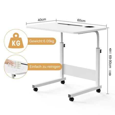 Bureau Réglable Pour Vélo D'Appartement - Table Avec Porte-Gobelet Et Rainure Pour Smartphone - Hauteur 64,5-143 Cm - 5