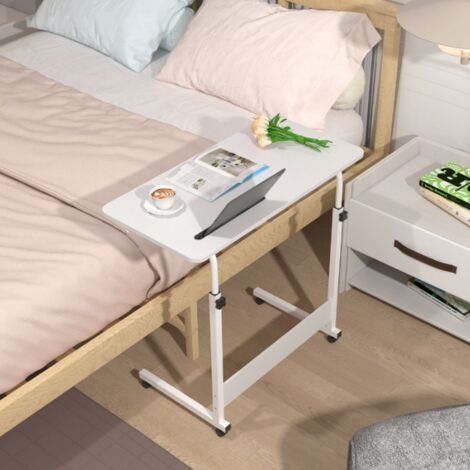 Table PC Portable Réglable Hauteur (69-90cm) avec Fente Intégrée - Plateau Mobile à Roulettes 80x40cm, Multifonction Canapé/Chambre/Bureau - Design Épuré & Structure Renforcée (1/5)