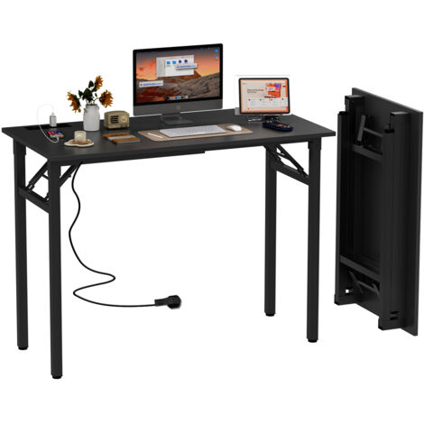 Bureau Pliable Multifonction Sans Montage – Plateau MDF Résistant & Design Moderne – Économie d'Espace 100x50x76cm (Idéal Télétravail/Cuisine/Maison) (1/5)