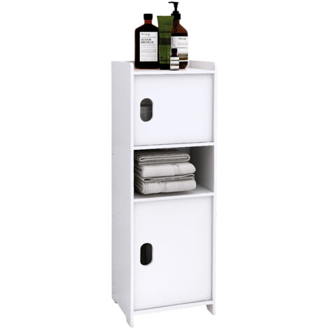 Petite armoire de salle de bain, armoire de salle de bain étanche, armoire de rangement en PVC blanc, pour cuisine, salle de bain et bureau,24x 20x71cm