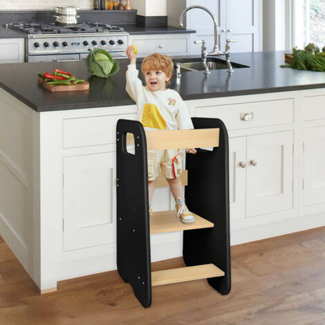 Moziel Tour D'apprentissage Pour Enfants, Tour D'apprentissage 3 Hauteurs Réglables, Tour D'observation Enfant Montessori, Tour Eveil Bébé En Bois (Blanc