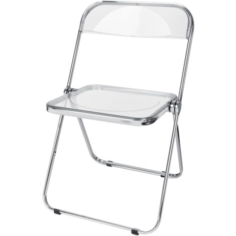 Chaise Pliante en Acrylique avec Dossier, Chaise pour Cuisine, Bureau (1/5)