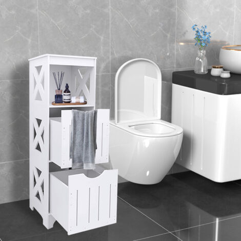en.casa] Armoire de Salle de Bain avec Distributeur de Papier Toilette
