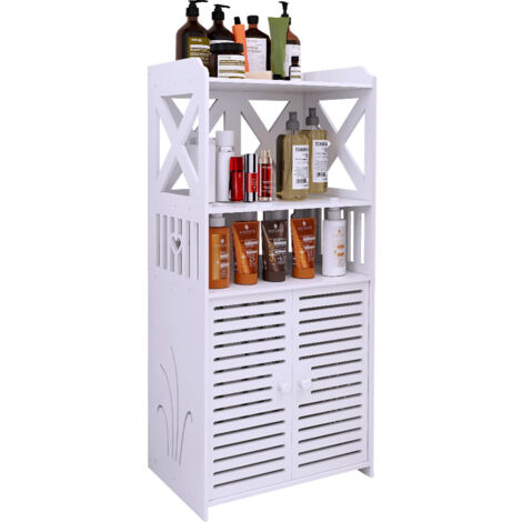 Meuble de rangement de salle de bain 40 x 25 x 90 cm placard de rangement blanc (1/5)