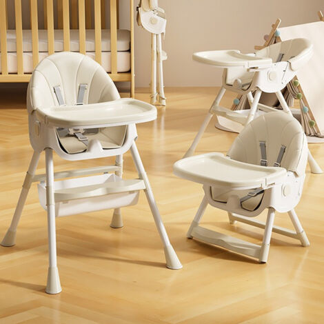 Chaise haute pour bébé enfant 4 en 1 réglable avec harnais 5 points, de la naissance à 6 ans