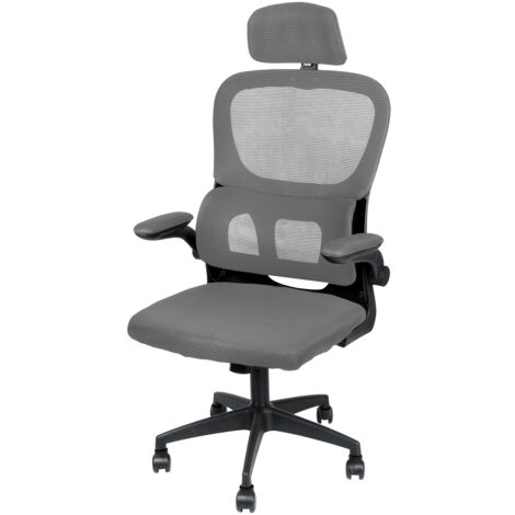 Chaise Bureau Ergonomique, Fauteuil de Bureau en Maille Support Lombaire Appui-tête Accoudoirs Réglables (1/5)