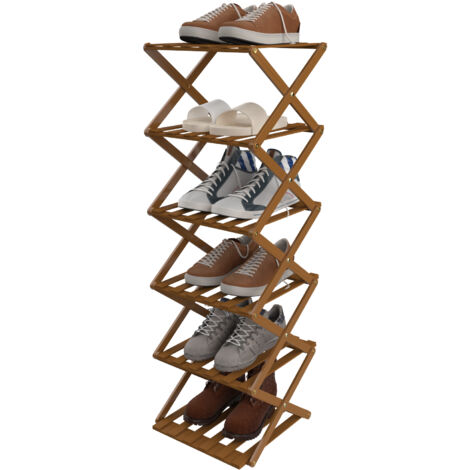 Étagère à Chaussures à 6 Niveaux, Meuble à Chaussures Couleur du bois (1/5)
