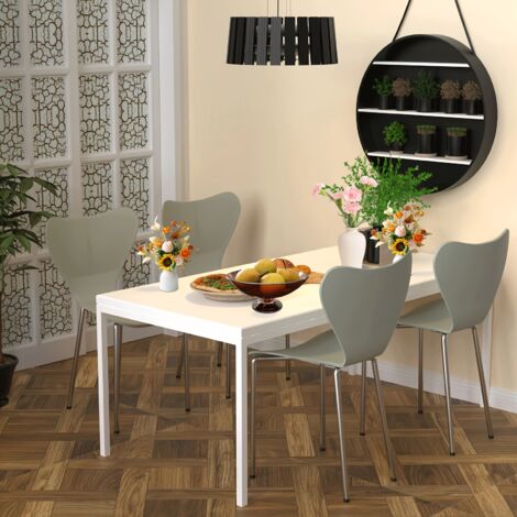 Lot de 4 Chaises de Jardin en Plastique 45.5x40x82.5cm Empilables, Résistantes aux Intempéries et Faciles à Nettoyer Pour Terrasse, Jardin, Cuisine (1/5)