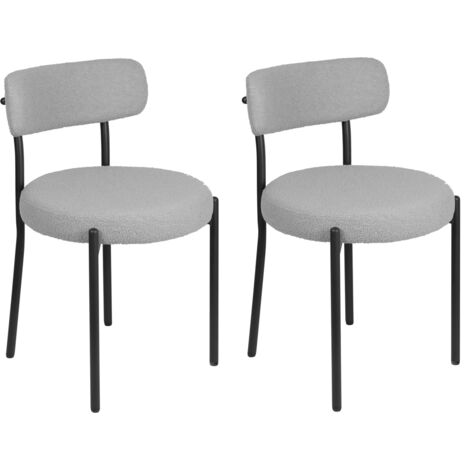 Lot de 2 Chaises en Fausse Fourrure—Chaises Salle à Manger avec Pied Métal, Chaise de Cuisine Confortable Pour Cuisine (1/5)