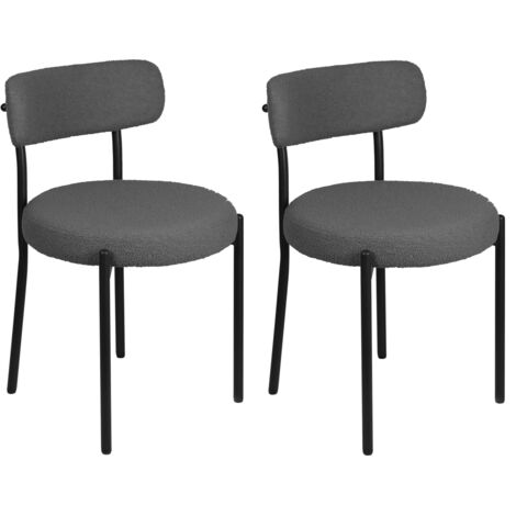 Lot de 2 Chaises en Fausse Fourrure—Chaises Salle à Manger avec Pied Métal, Chaise de Cuisine Confortable Pour Cuisine (1/5)