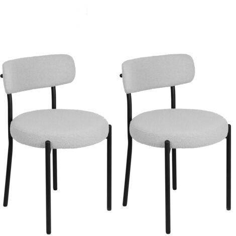 Lot de 2 Chaises en Fausse Fourrure—Chaises Salle à Manger avec Pied Métal, Chaise de Cuisine Confortable Pour Cuisine (1/5)