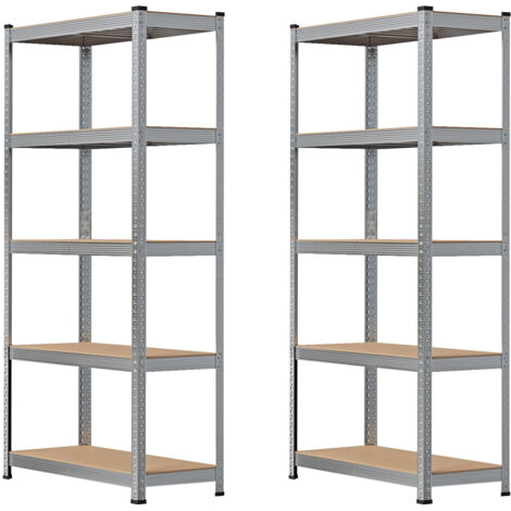 2 x Etagères modulables charges lourdes en métal 5 plateaux ,180x90x40cm (1/5)
