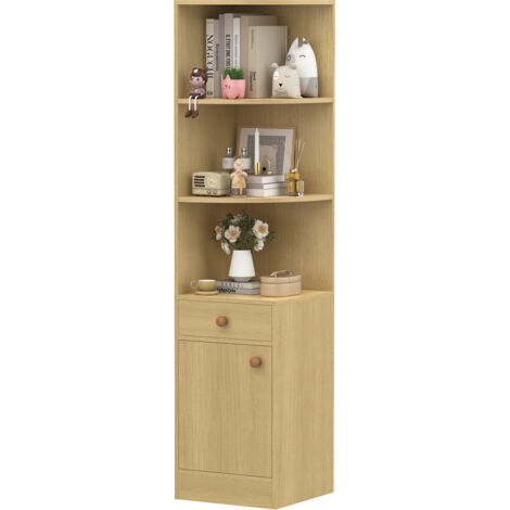 Étagère d'angle Moderne à 3/5 Niveaux, 161cm Petite Bibliothèque d'angle élégante, Support de Plante unité d'organisation avec Forme Unique pour la Maison, Bureau, Salon, Chambre à Coucher (1/5)