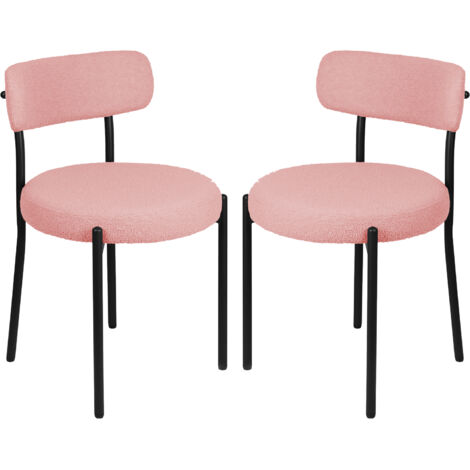 2 Chaises de Salle à Manger Rembourrées en Velours Teddy – Dossier Haut, Ultra Confortables et Moelleuses – Idéales pour Repas, Bureau ou Accueil (1/5)