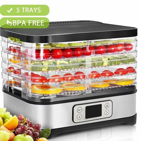 Déshydrateur alimentaire fruits 5 plateaux 250W hauteur réglable