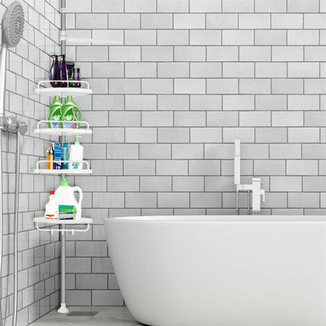 Étagère de douche télescopique re Murale pour Salle de Bain Acier Inox.