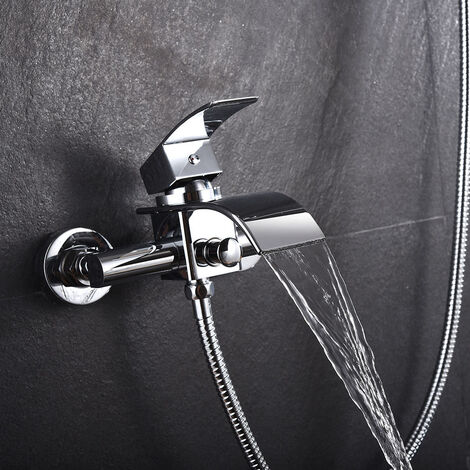 Robinet de douche en laiton chrome avec douchette pour salle de bain moderne