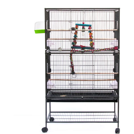 Volière cage à oiseaux en bois de haute qualité 72x60x167cm pour