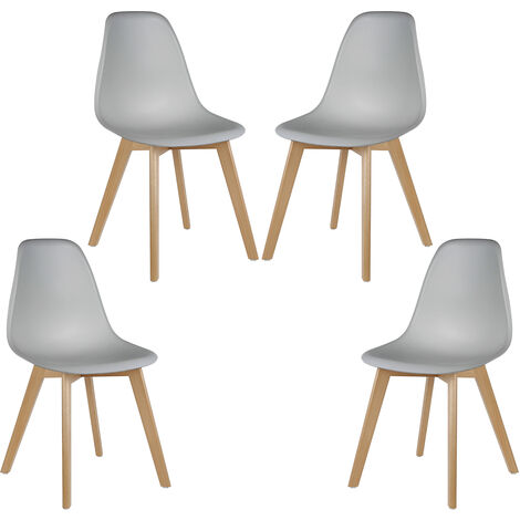 Lot de 4 chaises scandinaves Maury tissu Gris