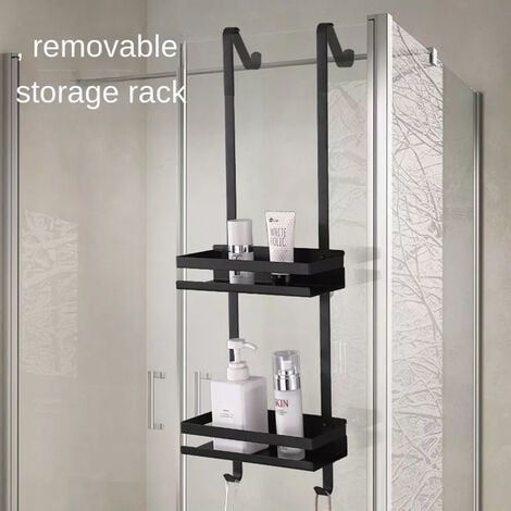 Double étagère de douche en acier inoxydable,laqué à suspendre à une  paroi,étagère de salle