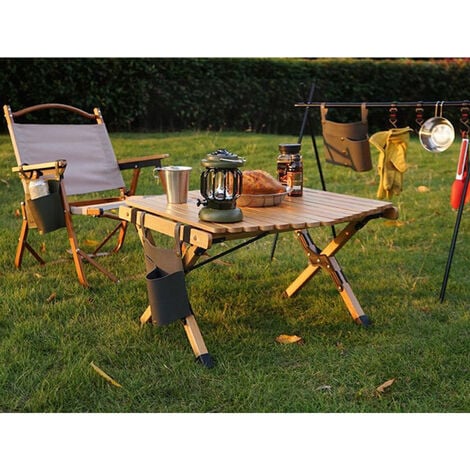 Table de camping jardin 6060cm pique-nique pliante en bois table de pique-nique  pliable