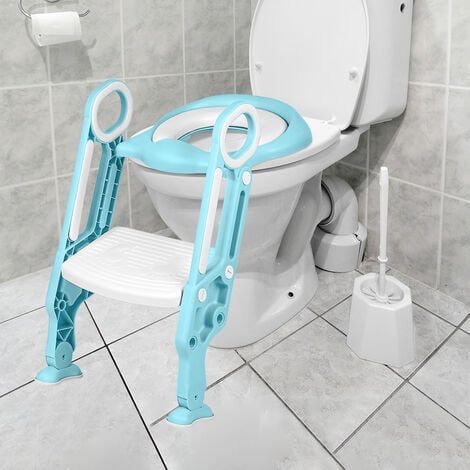 SiFree®Réducteur de WC bébé enfant Siège de toilette échelle Chaise Step  Pot éducatif Bleu-vert